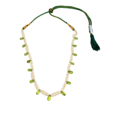 Necklace Beaded Strand Peridot Freshwater Pearl Stone Semi Precious E185